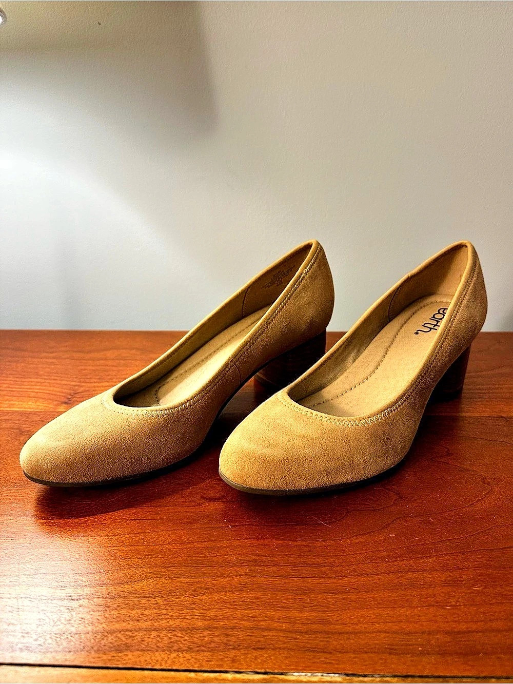 Earth Rellia Women's Almond Toe Block Heel Pumps Brown US 8.5